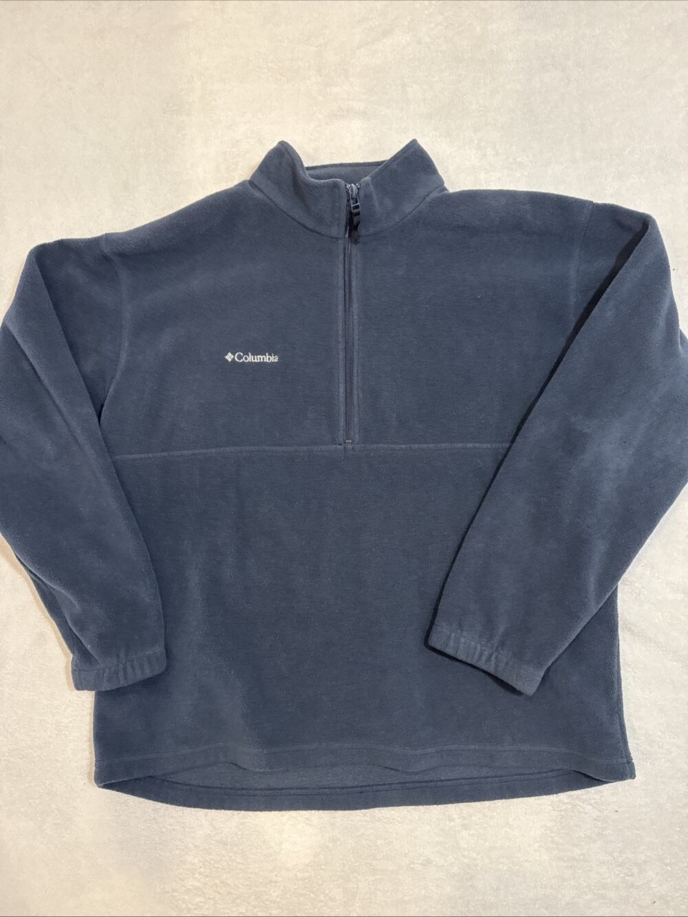 Columbia Sweater Mens XL Blue Pullover 1/4 Zip Cotton Outdoors Adult